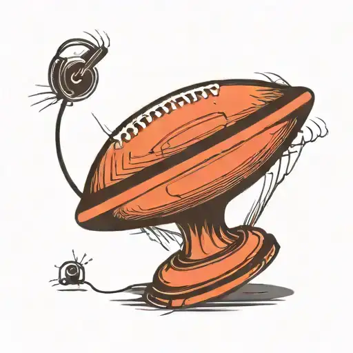 rugby ball with dj turntable tattoo design idea