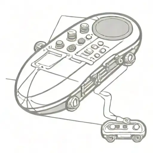 rugby ball with dj controller tattoo design idea