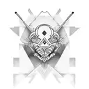 duality of emotion stoicism tattoo design idea