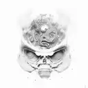 duality of emotion stoicism tattoo design idea