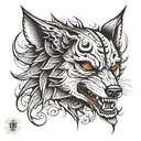 half joker and half wolf face tattoo design idea