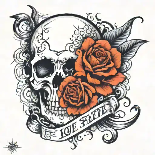 Love of fate momento mori tattoo design idea
