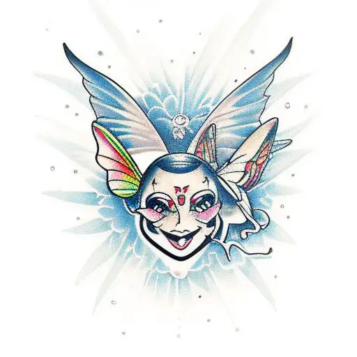 mariposa en llamas tattoo design idea