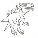 dino with Laser eyes tattoo design idea