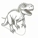 dino with Laser eyes tattoo design idea