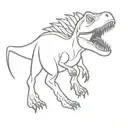 dino with Laser eyes tattoo design idea