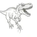 dino with Laser eyes tattoo design idea