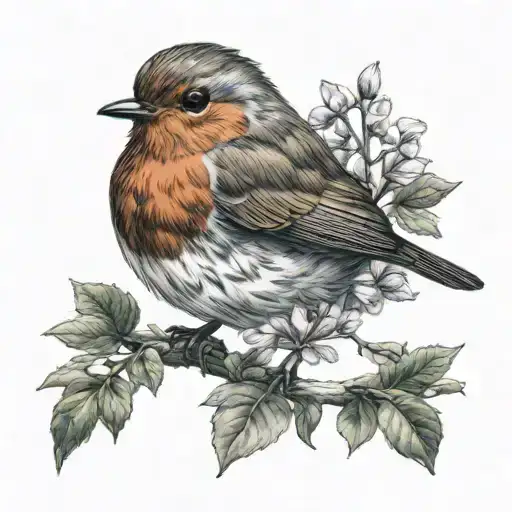 robin bird tattoo design idea