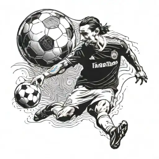 zlatan ibrahimovic playing soccer tattoo design idea