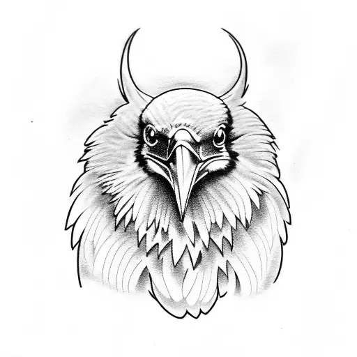 realistic Raven with pagan symbology  tattoo design idea