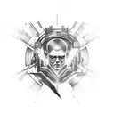 tattoo On arm write " Never Fade Away" in theme of Cyberpunk  tattoo design idea