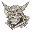 ghost face dressed as a samurai tattoo design idea