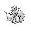 cowboy riding a triceratops  tattoo design idea