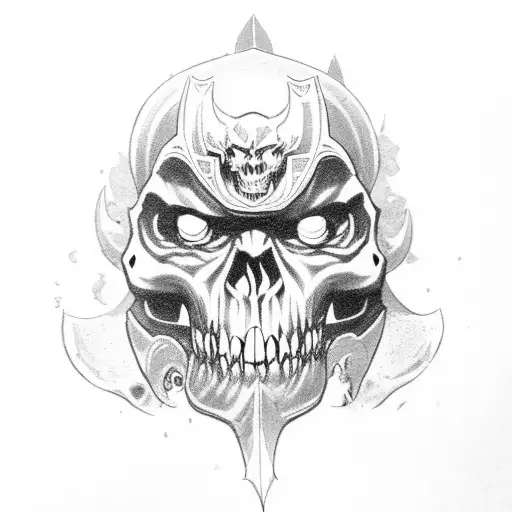 Orc warriors with skulls tattoo design idea