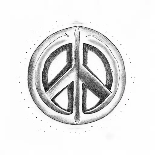 Peace is the key to eternal life. Using ankh and peace symbol  tattoo design idea