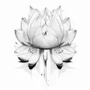mac miller portrait with a lotus flower background tattoo design idea