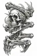 skeleton arm spine tattoo tattoo design idea