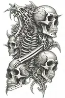 skeleton arm spine tattoo tattoo design idea