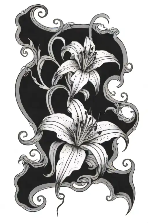 spiderlily tattoo design idea
