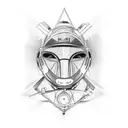 formula 1 car and halmet tattoo design idea