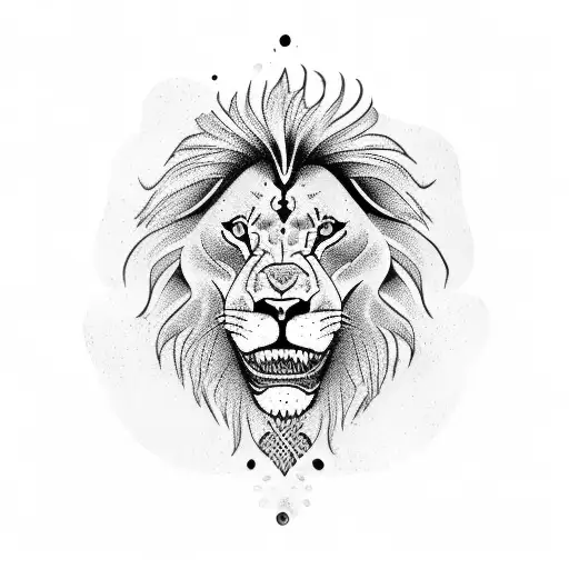 A lion wearing a diving mask and flippers tattoo design idea