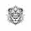 A lion wearing a diving mask and flippers tattoo design idea