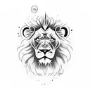 A lion wearing a diving mask and flippers tattoo design idea
