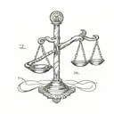snake and libra scale balanced tattoo design idea