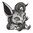 ragdoll bicolor cute satanic baphomet symbol tattoo design idea