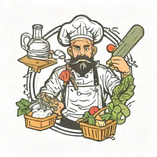 milk crate chef  tattoo design idea