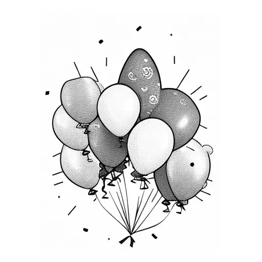 Balloons vinyl tattoo design idea