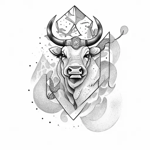 bull tarot card tattoo design idea