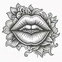 juicy lips  tattoo design idea