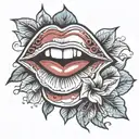 juicy lips  tattoo design idea