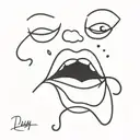 juicy lips  tattoo design idea