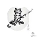 frog with a sword tattoo design idea