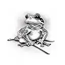 frog with a sword tattoo design idea