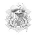 hand holding chalice tattoo design idea