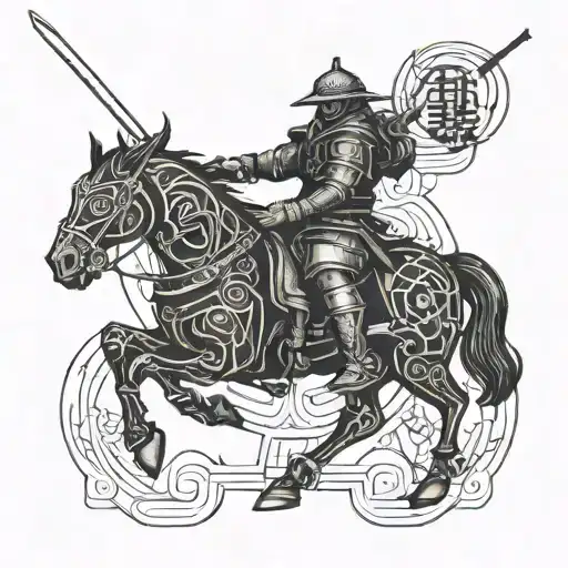 Cyberpunk Samurai Logo tattoo design idea