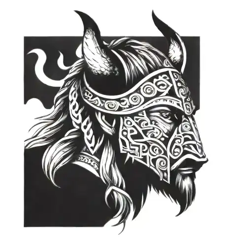 cuervo y hacha vikinga tattoo design idea