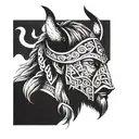 cuervo y hacha vikinga tattoo design idea