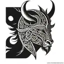 cuervo y hacha vikinga tattoo design idea