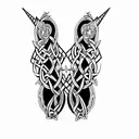 a celtic unicorn tattoo design idea