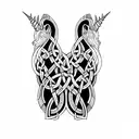 a celtic unicorn tattoo design idea