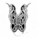 a celtic unicorn tattoo design idea