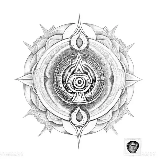 shiva, trident , buddha, wolf, sacred geometry, mayan tattoo design idea