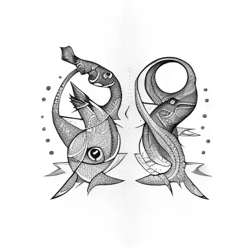 libra and pisces tattoo design idea