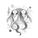 libra and pisces tattoo design idea