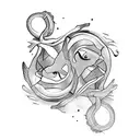 libra and pisces tattoo design idea