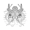libra and pisces tattoo design idea